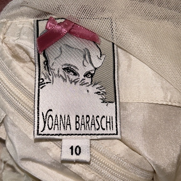 RARE Anthro Yoana Baraschi Vintage Ivory Embroidered Tulle Lace Slip Dress - 10 - Picture 12 of 15